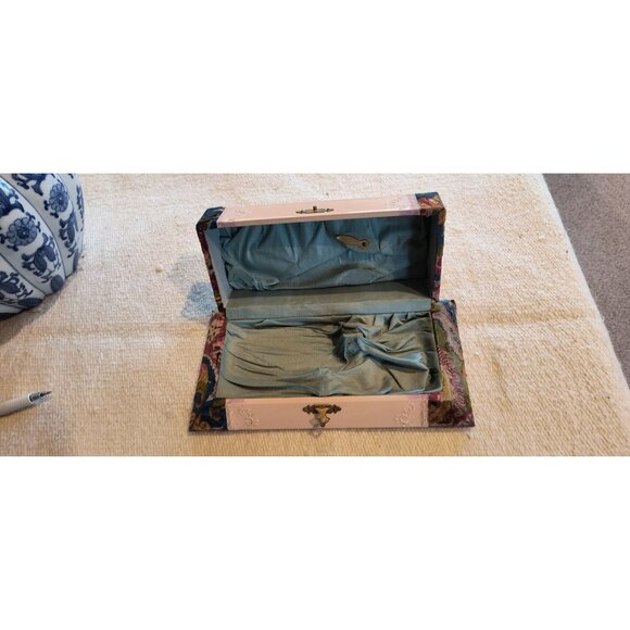 Antique Victorian Art Nouveau Pressed Celluloid & Velvet Brush/Comb Storage Box - Picture 2 of 8